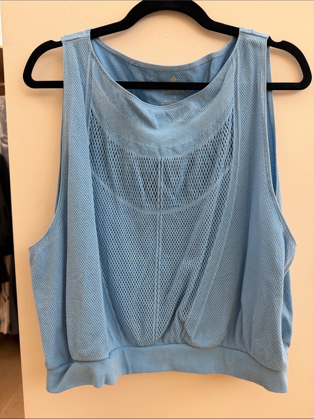 Free people movement Women's Light Blue Mesh Tank Crop Top